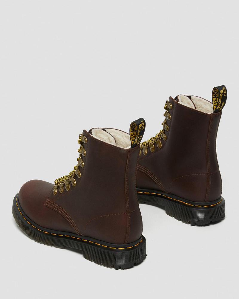 Dr Martens 1460 Pascal DM's Wintergrip Læder Snørestøvler Dame Brune | DK 184AHK